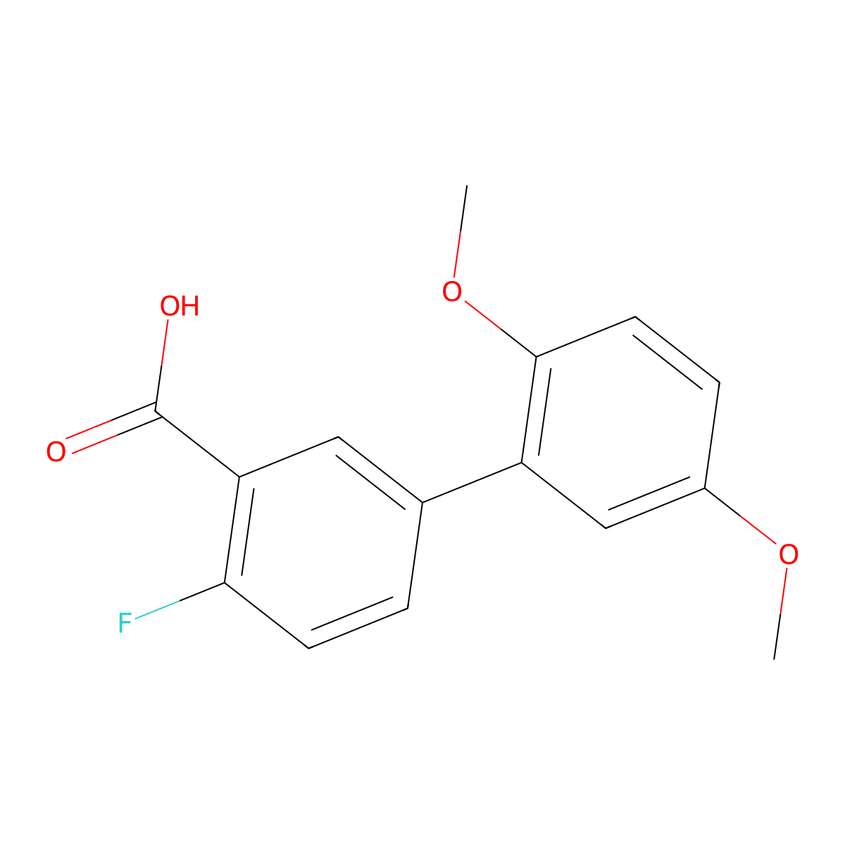 5-(2,5-Dimethoxyphenyl)-2-fluorobenzoic acid molecular structure, CAS 1183891-33-9