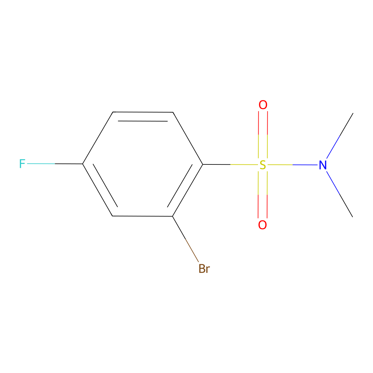 2-bromo-4-fluoro-N,N-dimethylbenzenesulfonamide molecular structure, CAS 1183891-89-5