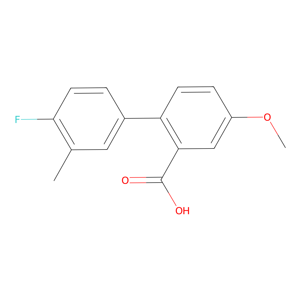 2-(4-Fluoro-3-methylphenyl)-5-methoxybenzoic acid molecular structure, CAS 1183892-79-6