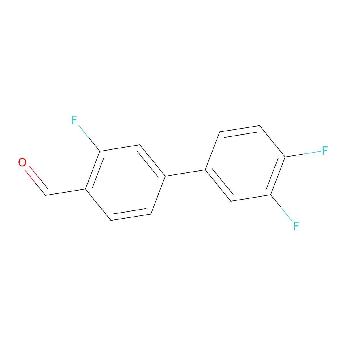 3,3',4'-Trifluoro-[1,1'-biphenyl]-4-carbaldehyde molecular structure, CAS 1183895-06-8