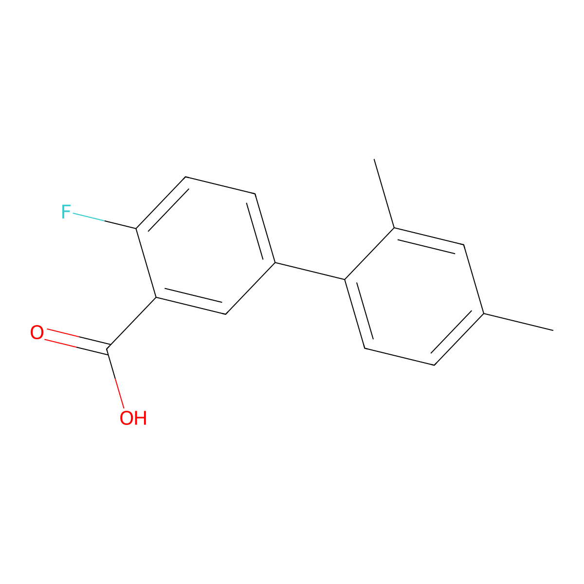 5-(2,4-Dimethylphenyl)-2-fluorobenzoic acid molecular structure, CAS 1183896-57-2