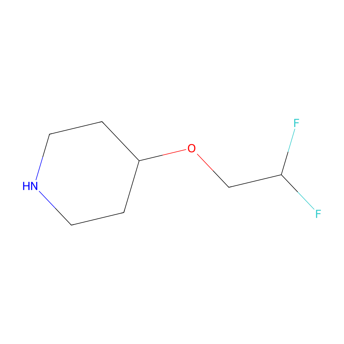 4-(2,2-Difluoroethoxy)piperidine molecular structure, CAS 1183898-34-1