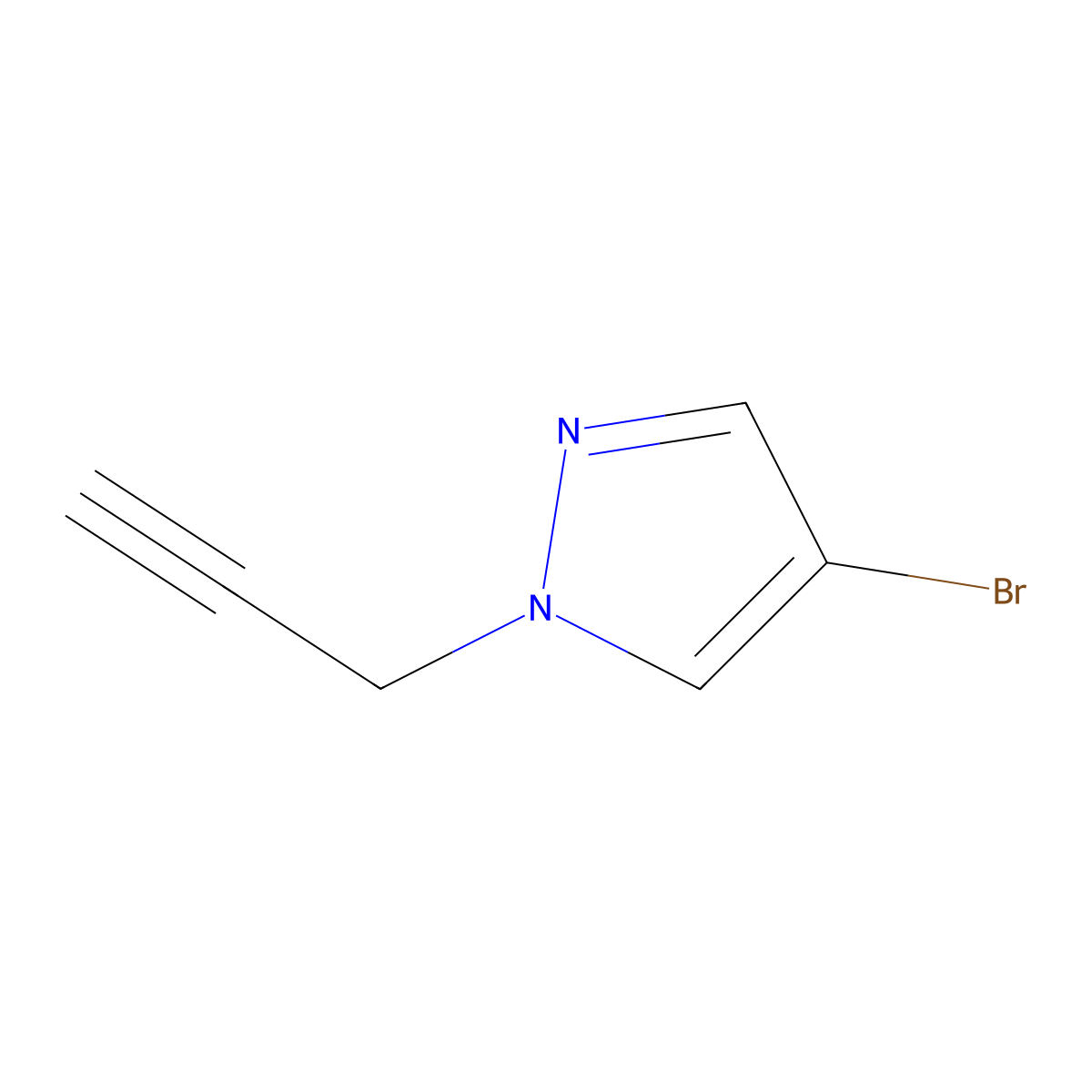 4-bromo-1-(prop-2-yn-1-yl)-1H-pyrazole molecular structure, CAS 1183907-89-2