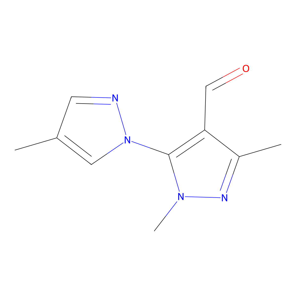 1,3-Dimethyl-5-(4-methyl-1H-pyrazol-1-YL)-1H-pyrazole-4-carbaldehyde molecular structure, CAS 1183909-10-5