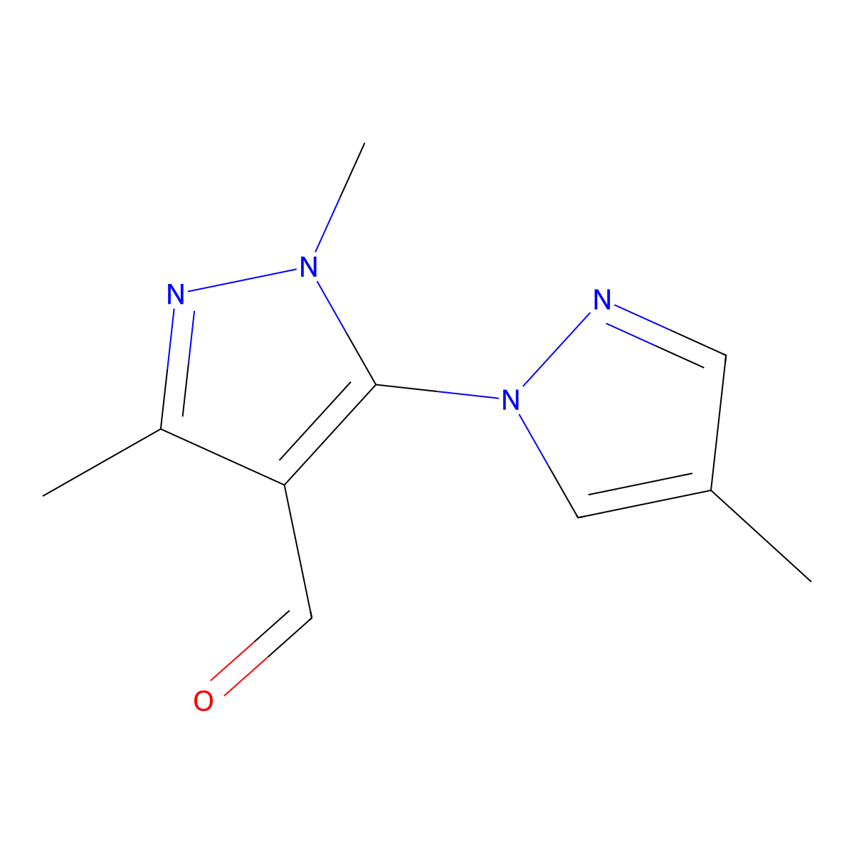 1,3-Dimethyl-5-(4-methyl-1H-pyrazol-1-YL)-1H-pyrazole-4-carbaldehyde molecular structure, CAS 1183909-10-5