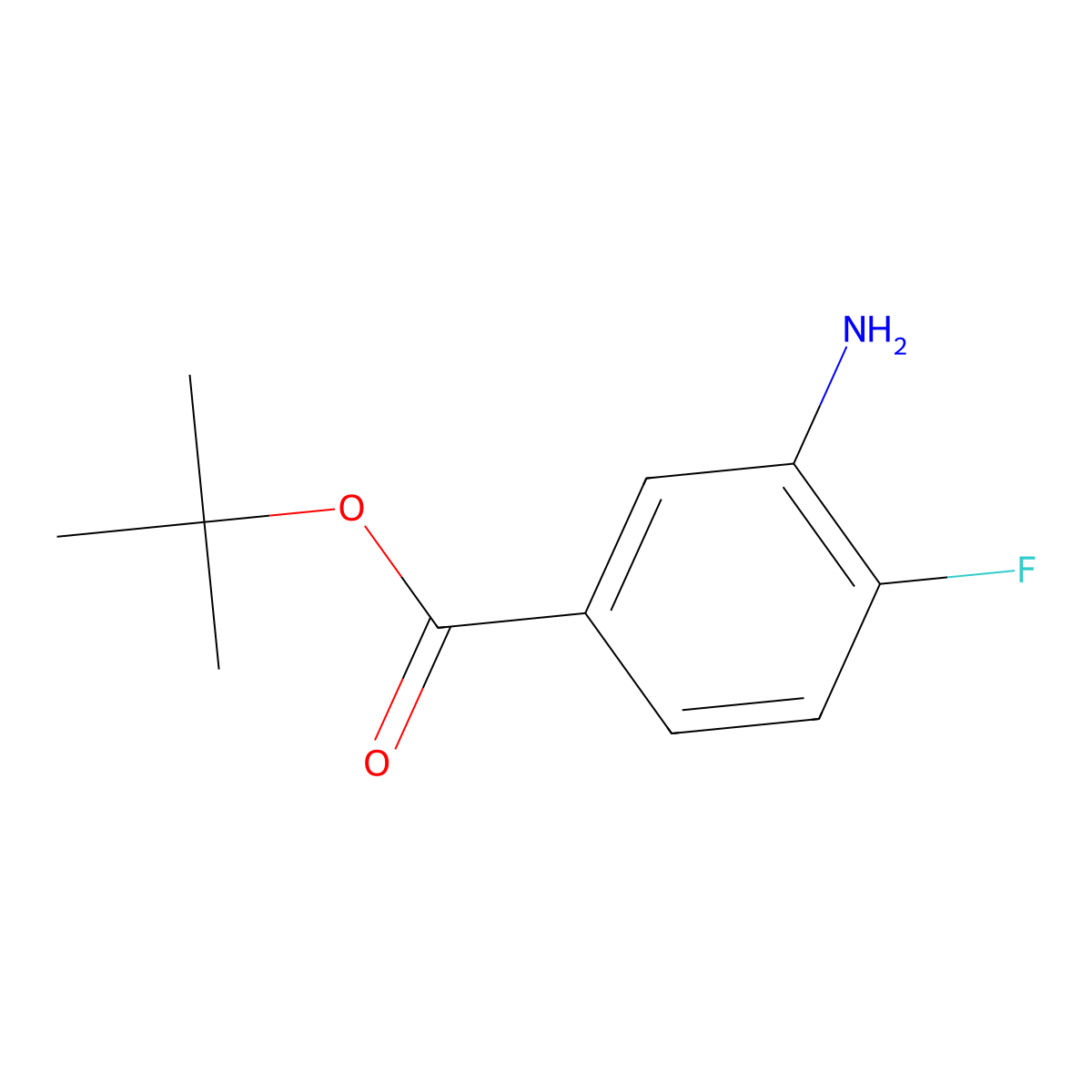 Tert-butyl 3-amino-4-fluorobenzoate molecular structure, CAS 1183911-09-2