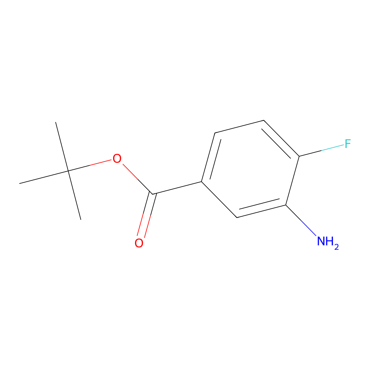 Tert-butyl 3-amino-4-fluorobenzoate molecular structure, CAS 1183911-09-2