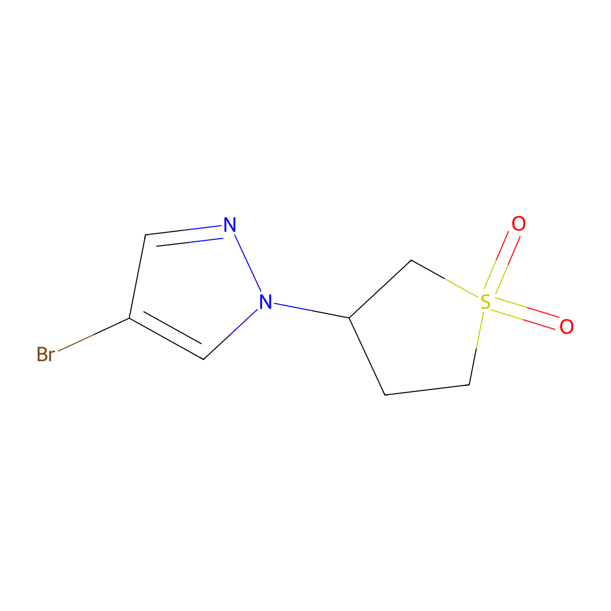 3-(4-bromo-1H-pyrazol-1-yl)-1lambda6-thiolane-1,1-dione molecular structure, CAS 1183914-73-9