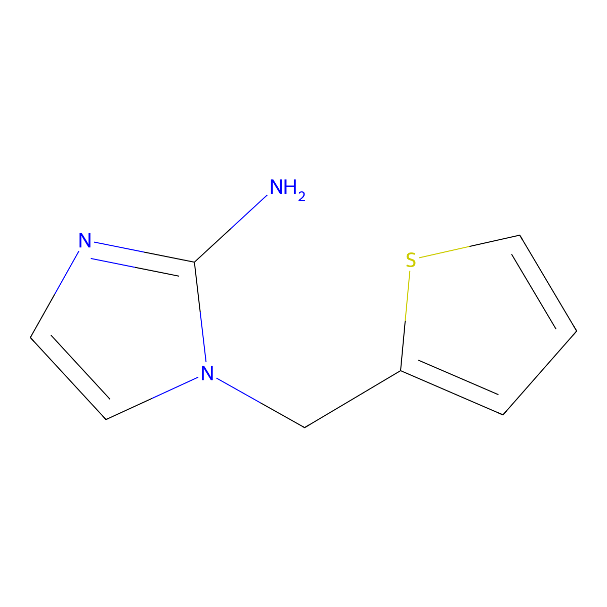 1-(Thiophen-2-ylmethyl)-1H-imidazol-2-amine molecular structure, CAS 1183916-94-0