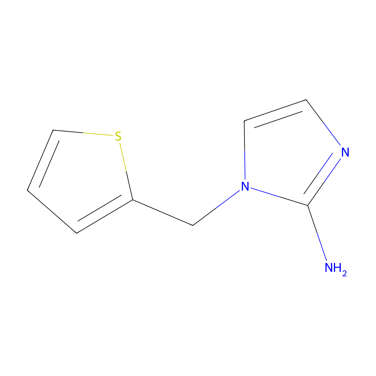 1-(Thiophen-2-ylmethyl)-1H-imidazol-2-amine molecular structure, CAS 1183916-94-0