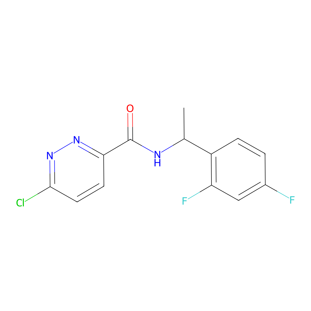 6-chloro-N-[1-(2,4-difluorophenyl)ethyl]pyridazine-3-carboxamide molecular structure, CAS 1183917-71-6