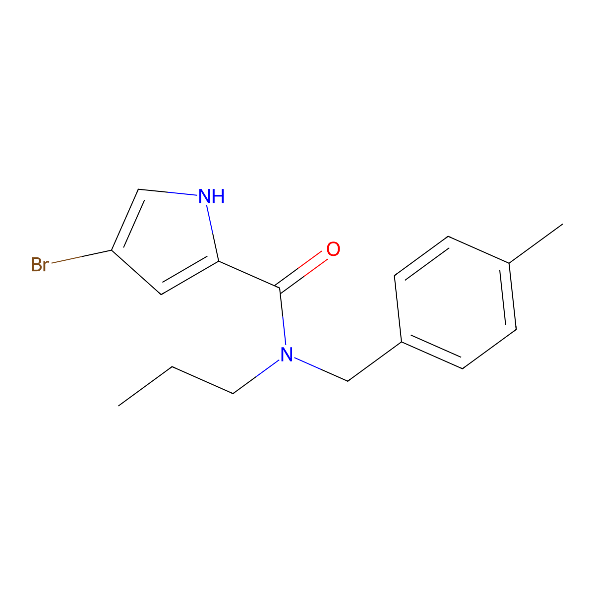 4-bromo-N-[(4-methylphenyl)methyl]-N-propyl-1H-pyrrole-2-carboxamide molecular structure, CAS 1183918-20-8