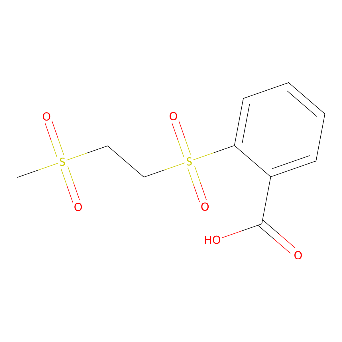 2-(2-Methanesulfonylethanesulfonyl)benzoic acid molecular structure, CAS 1183920-59-3