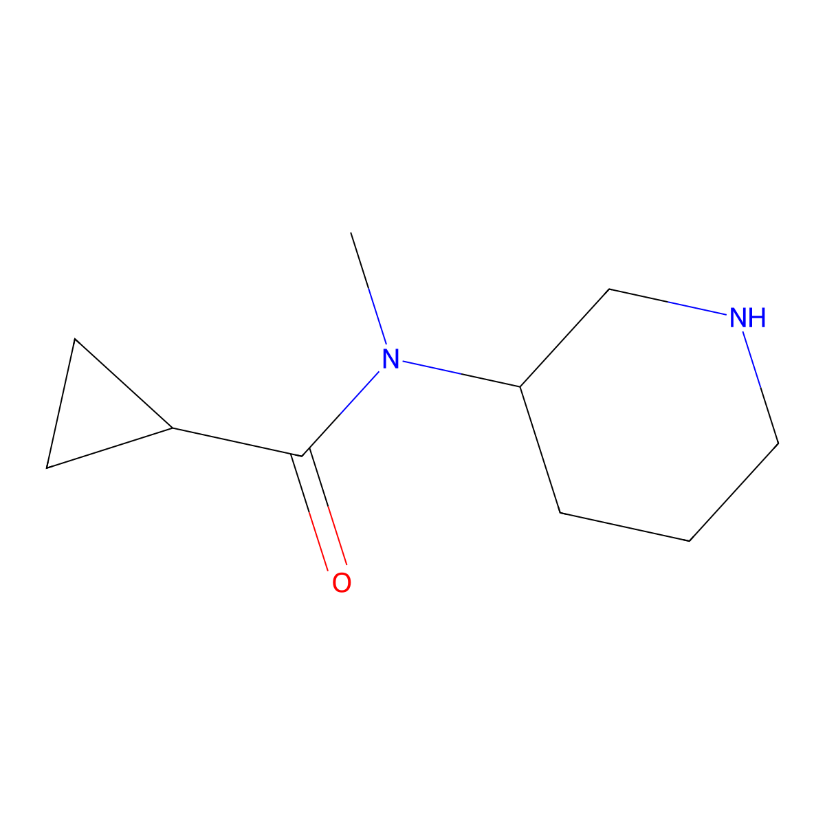 N-Methyl-N-(piperidin-3-yl)cyclopropanecarboxamide molecular structure, CAS 1183928-77-9