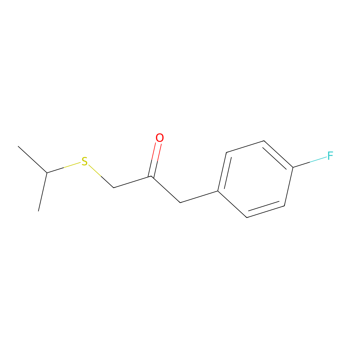 1-(4-Fluorophenyl)-3-(isopropylthio)propan-2-one molecular structure, CAS 1183932-13-9