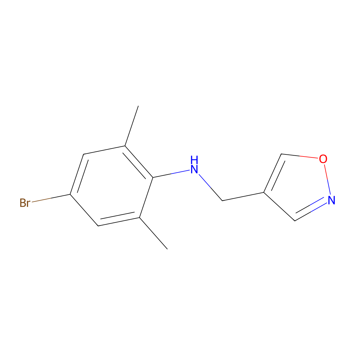 4-Bromo-N-(isoxazol-4-ylmethyl)-2,6-dimethylaniline molecular structure, CAS 1183933-14-3
