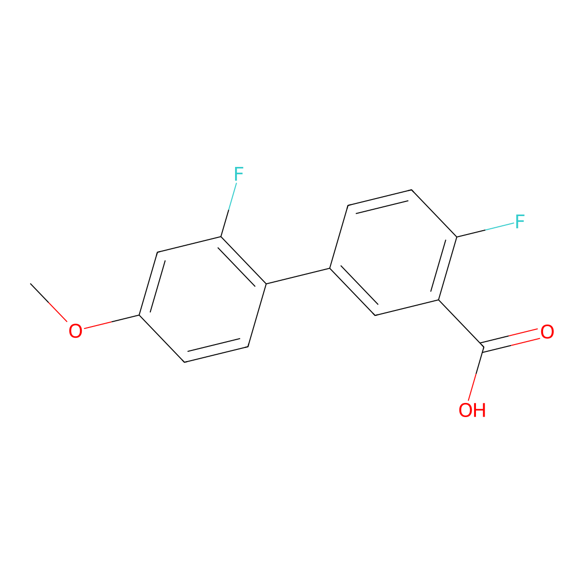 2-Fluoro-5-(2-fluoro-4-methoxyphenyl)benzoic acid molecular structure, CAS 1183933-36-9