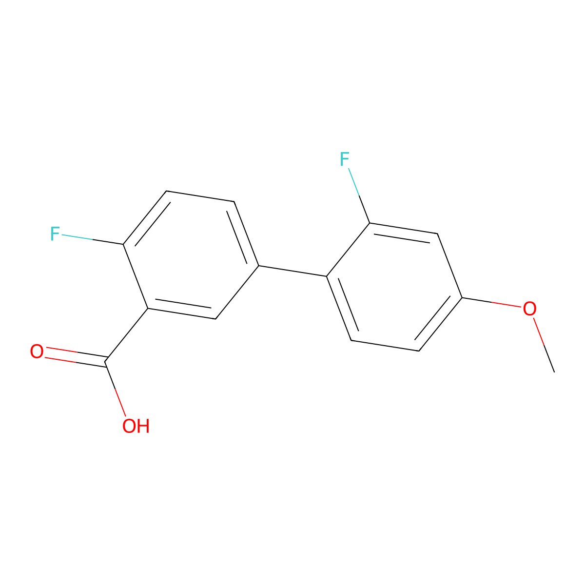 2-Fluoro-5-(2-fluoro-4-methoxyphenyl)benzoic acid molecular structure, CAS 1183933-36-9