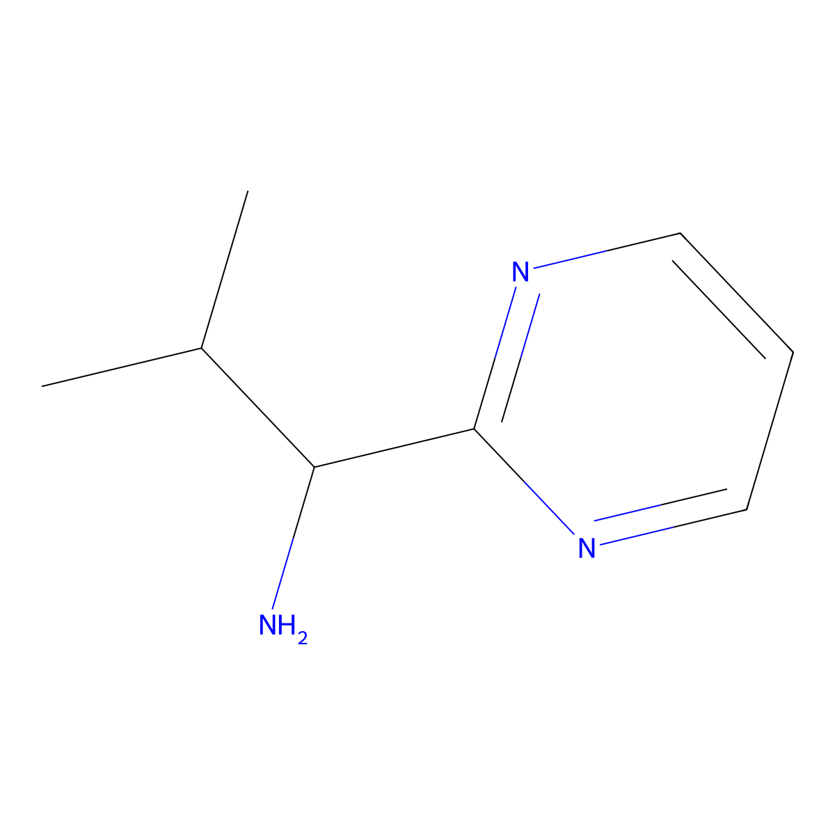 2-Methyl-1-(pyrimidin-2-YL)propan-1-amine molecular structure, CAS 1183933-37-0