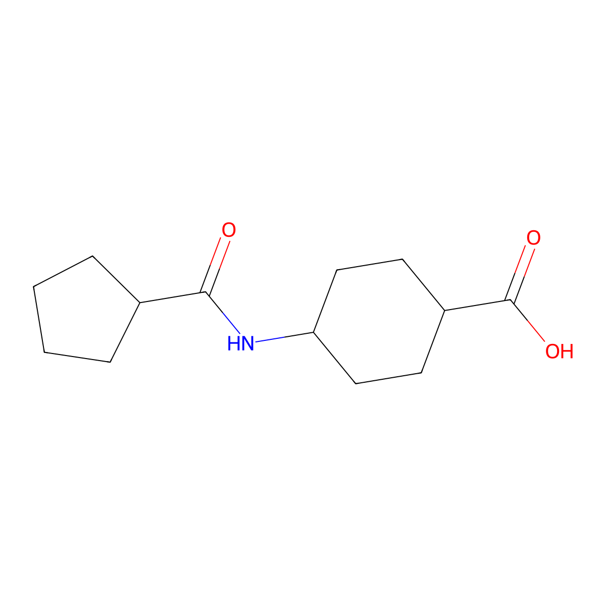 4-Cyclopentaneamidocyclohexane-1-carboxylic acid molecular structure, CAS 1183933-50-7