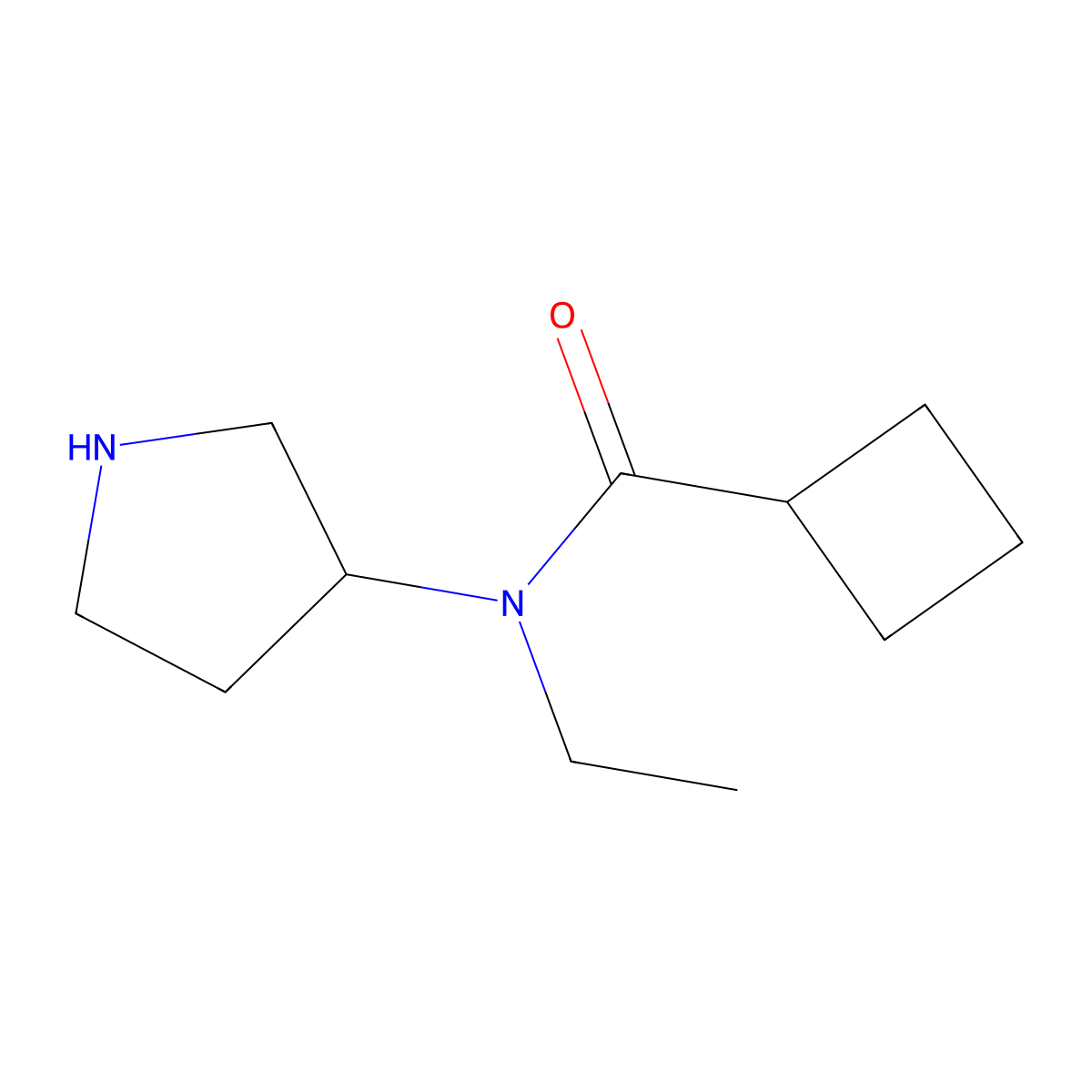 n-Ethyl-N-(pyrrolidin-3-yl)cyclobutanecarboxamide molecular structure, CAS 1183939-12-9