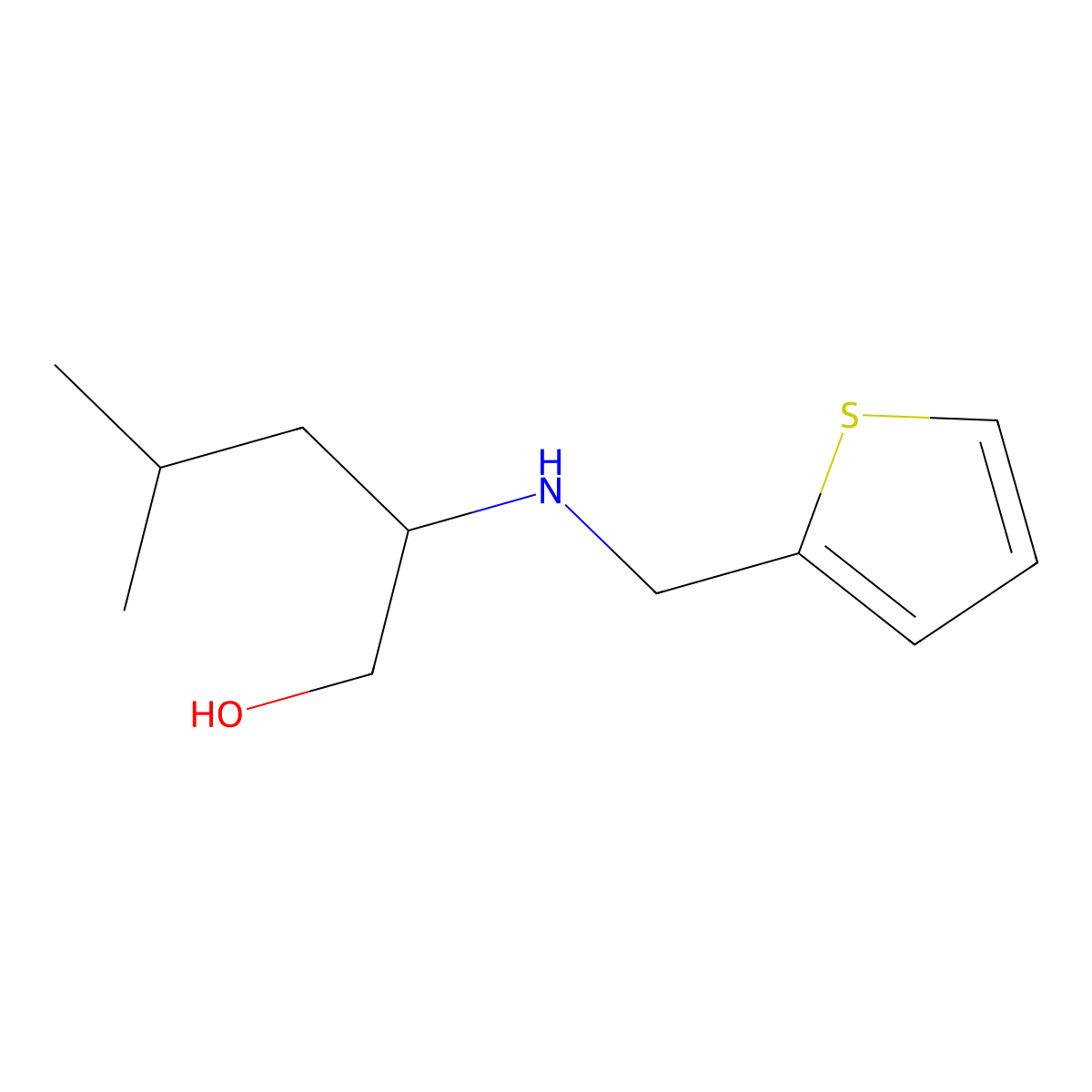 4-Methyl-2-{[(thiophen-2-yl)methyl]amino}pentan-1-ol molecular structure, CAS 1183939-18-5