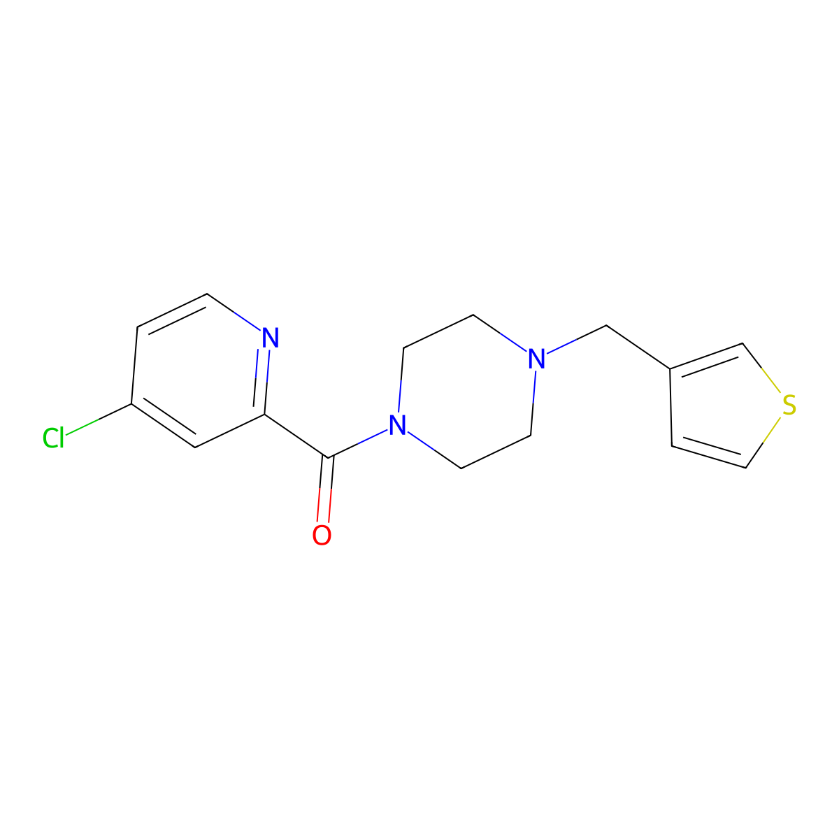 (4-Chloropyridin-2-yl)(4-(thiophen-3-ylmethyl)piperazin-1-yl)methanone molecular structure, CAS 1183939-70-9