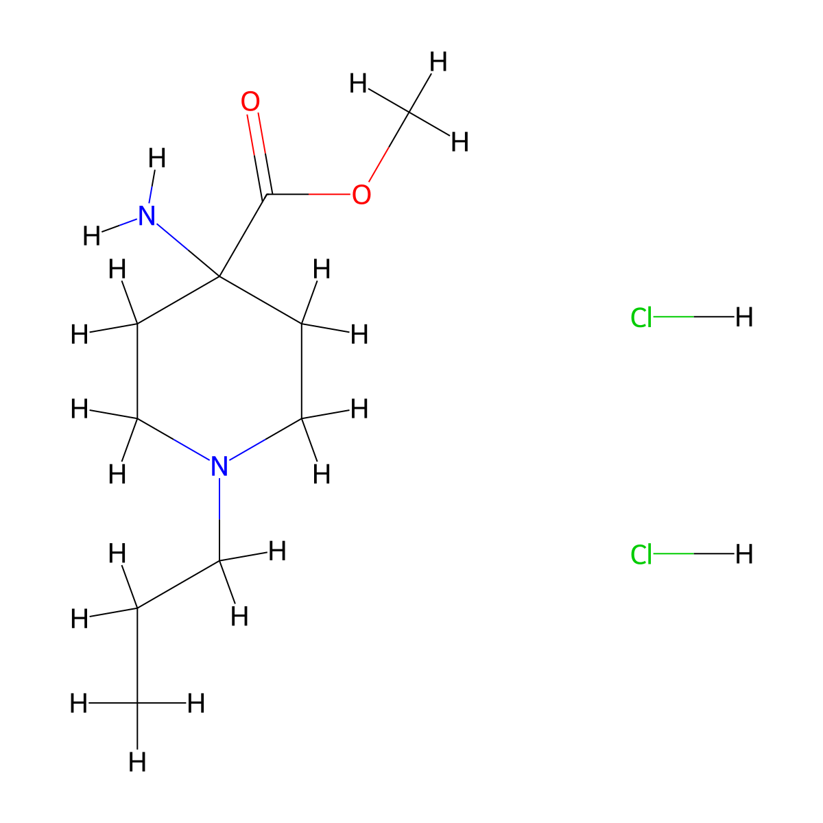 4-Amino-1-propyl-4-methoxycarbonylpiperidine dihydrochloride molecular structure, CAS 1183945-61-0