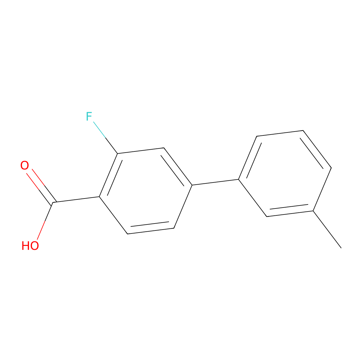2-Fluoro-4-(3-methylphenyl)benzoic acid molecular structure, CAS 1183946-65-7