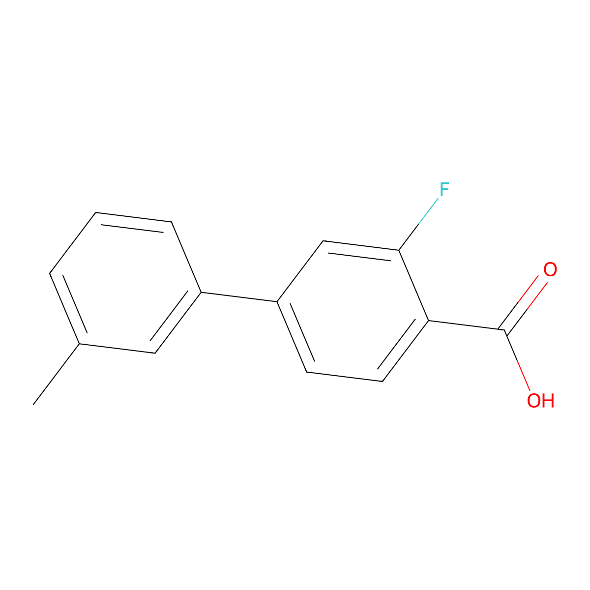 2-Fluoro-4-(3-methylphenyl)benzoic acid molecular structure, CAS 1183946-65-7