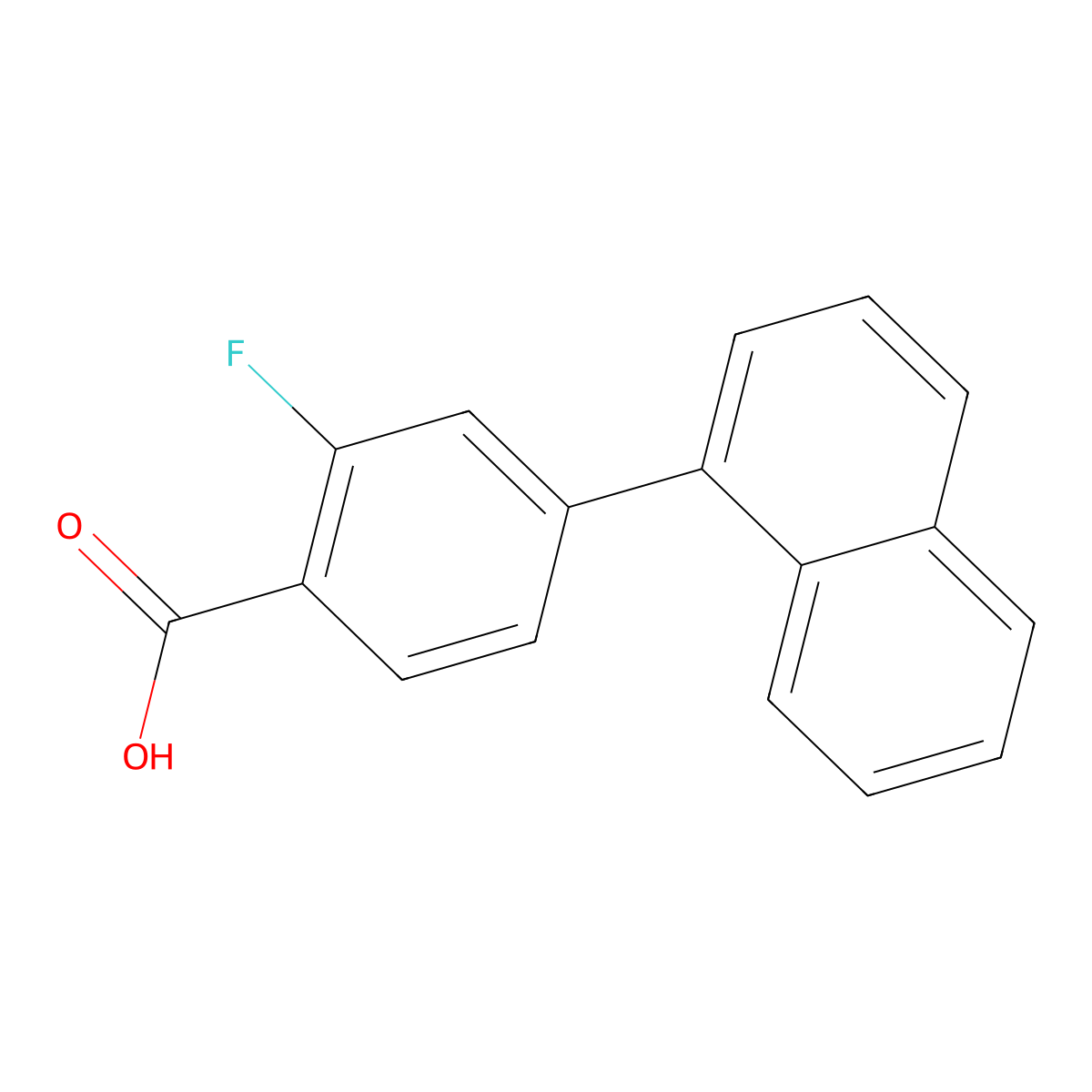 2-Fluoro-4-(naphthalen-1-yl)benzoic acid molecular structure, CAS 1183948-16-4