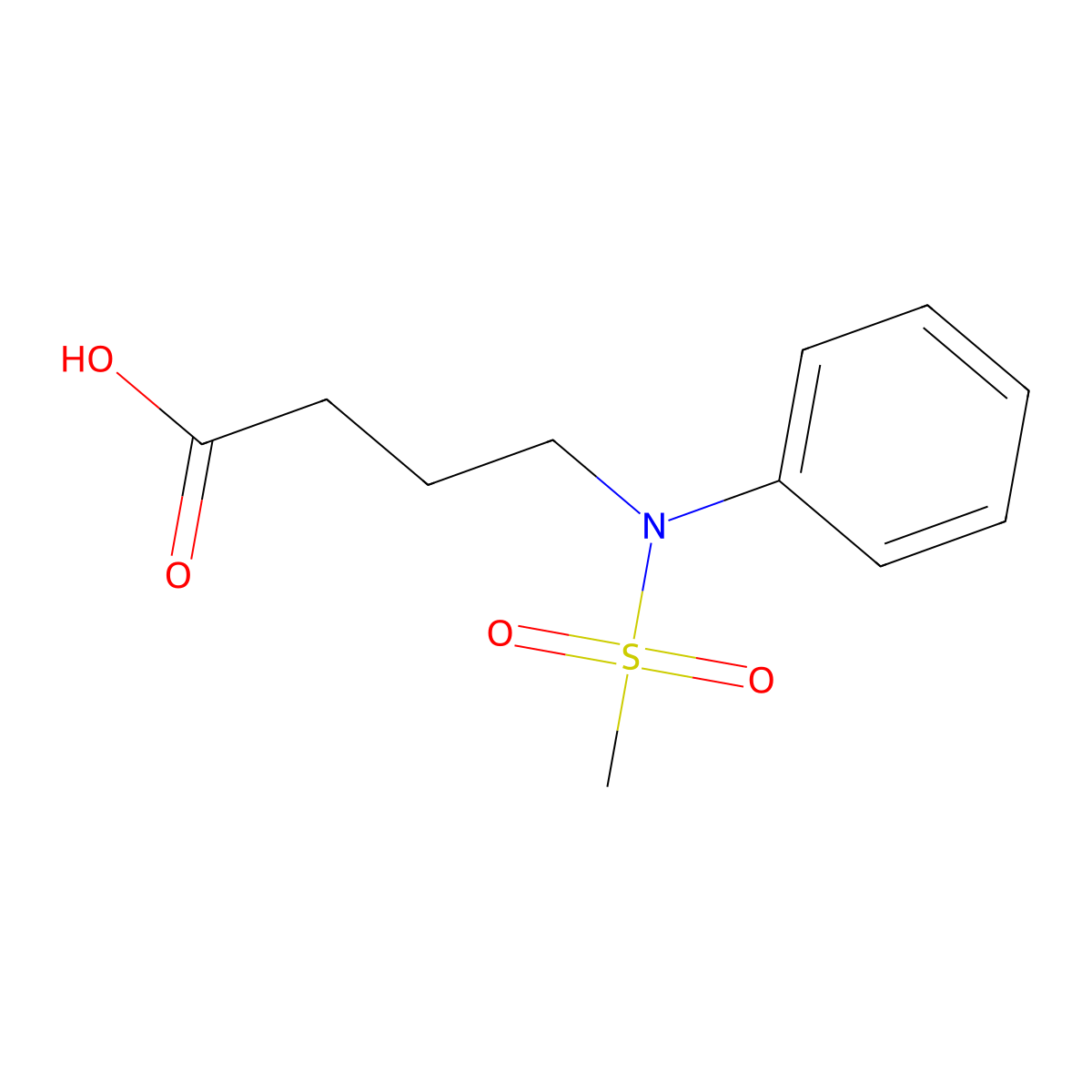 4-[(Methylsulfonyl)(phenyl)amino]butanoic acid molecular structure, CAS 1183951-26-9