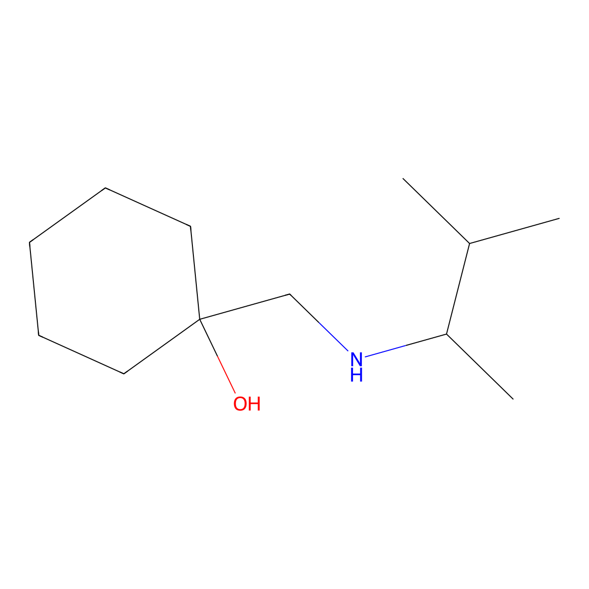 1-{[(3-Methylbutan-2-yl)amino]methyl}cyclohexan-1-ol molecular structure, CAS 1183954-18-8