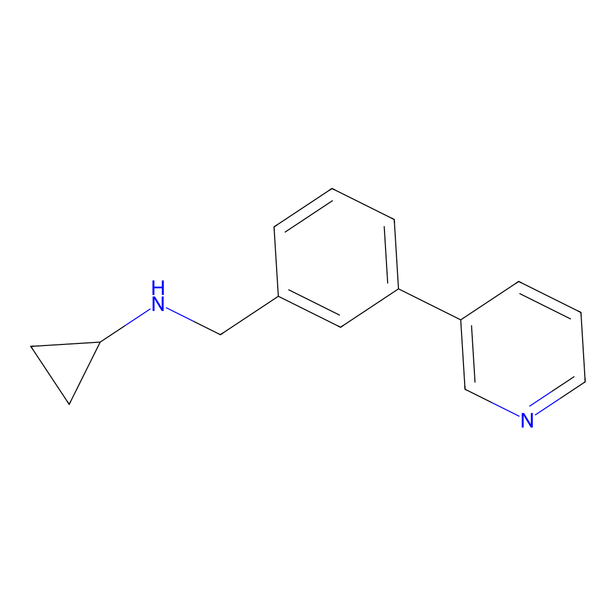 N-{[3-(pyridin-3-yl)phenyl]methyl}cyclopropanamine molecular structure, CAS 1183956-88-8