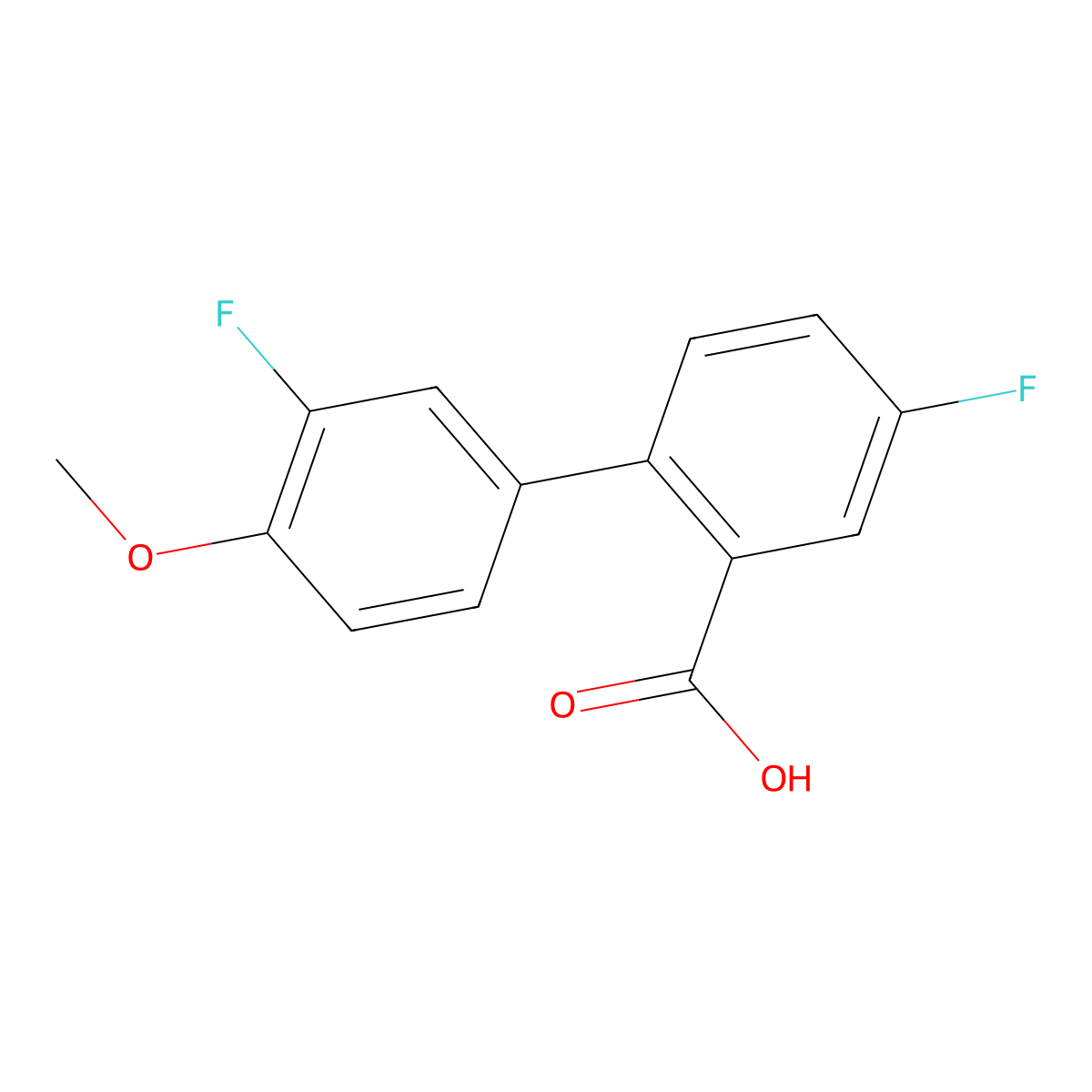 5-Fluoro-2-(3-fluoro-4-methoxyphenyl)benzoic acid molecular structure, CAS 1183959-10-5