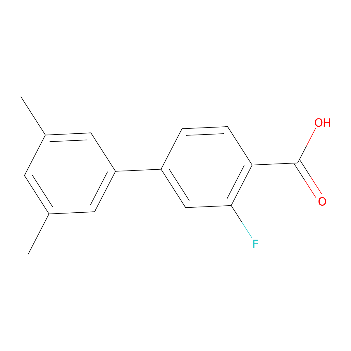4-(3,5-Dimethylphenyl)-2-fluorobenzoic acid molecular structure, CAS 1183961-64-9
