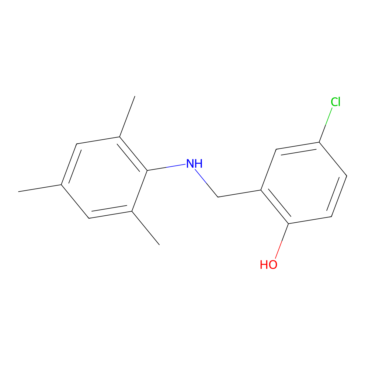4-Chloro-2-[(mesitylamino)methyl]phenol molecular structure, CAS 1183963-57-6
