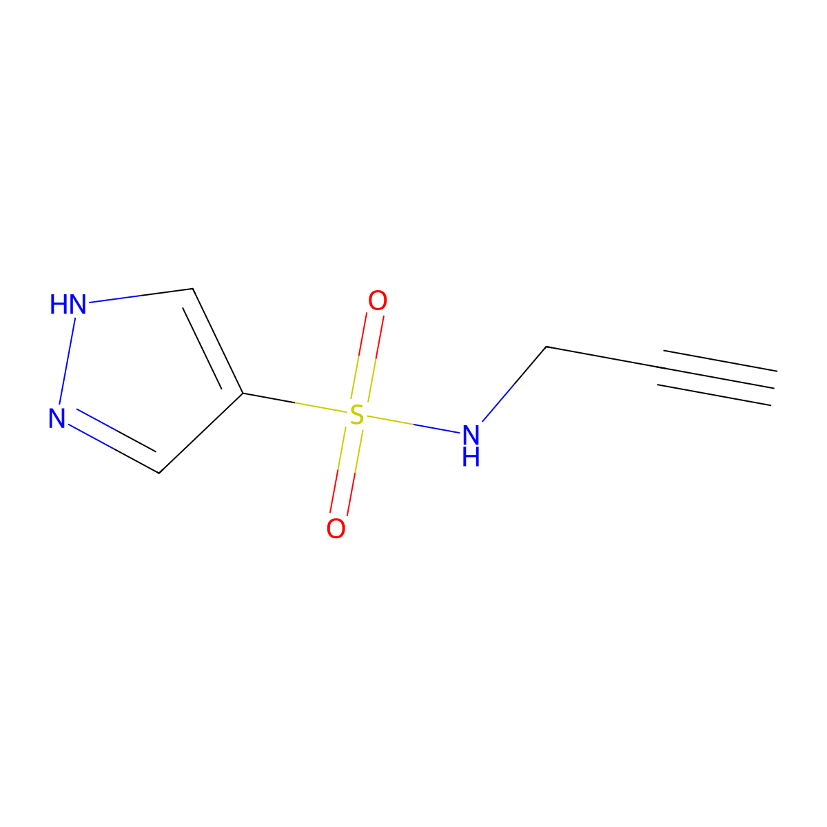 N-(prop-2-yn-1-yl)-1H-pyrazole-4-sulfonamide molecular structure, CAS 1183963-65-6