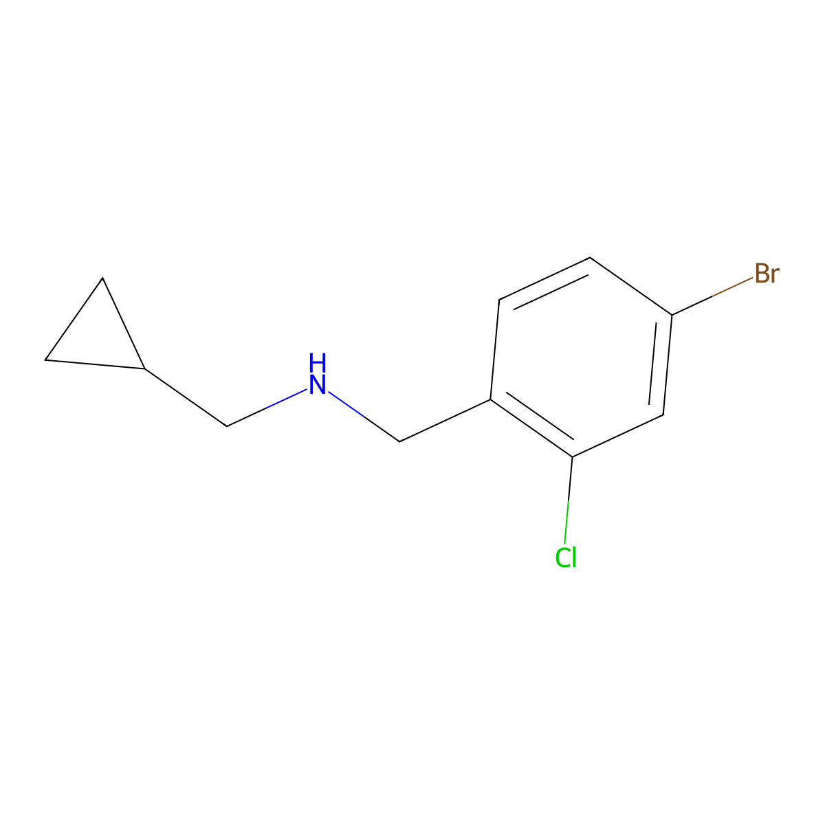 (4-Bromo-2-chloro-benzyl)-cyclopropylmethyl-amine molecular structure, CAS 1183965-54-9