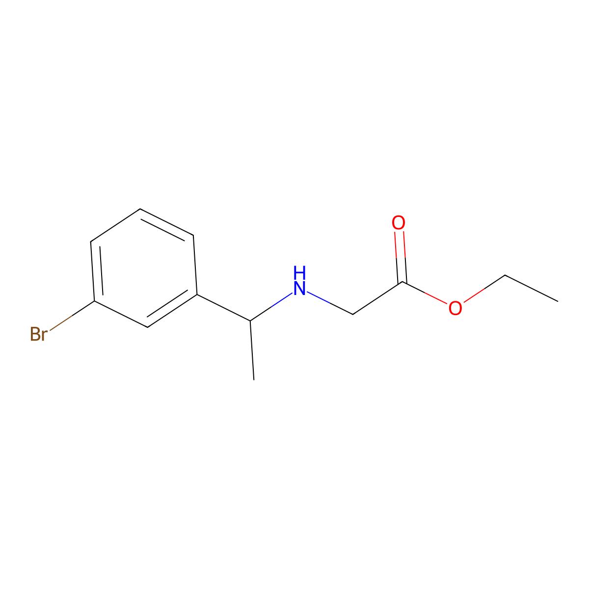 Ethyl 2-((1-(3-bromophenyl)ethyl)amino)acetate molecular structure, CAS 1183967-62-5