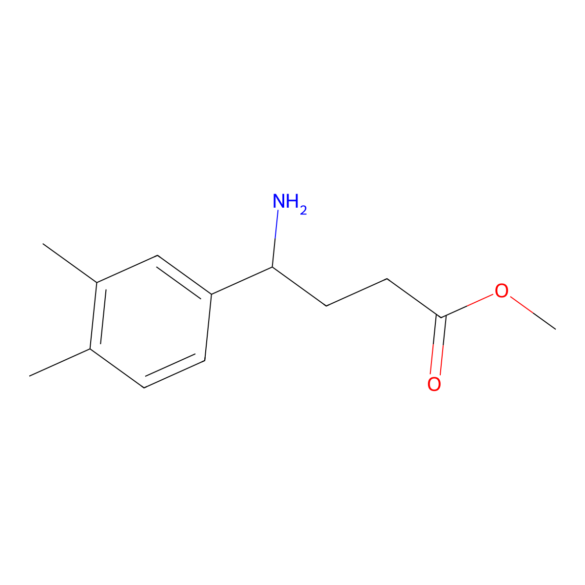 Methyl 4-amino-4-(3,4-dimethylphenyl)butanoate molecular structure, CAS 1183970-58-2