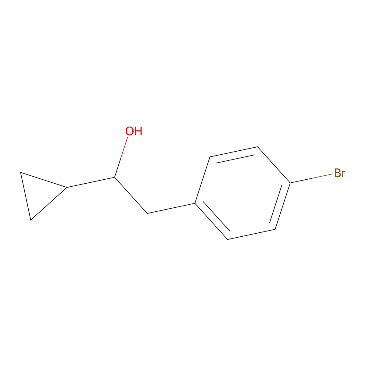 2-(4-Bromophenyl)-1-cyclopropylethan-1-ol molecular structure, CAS 1183977-64-1