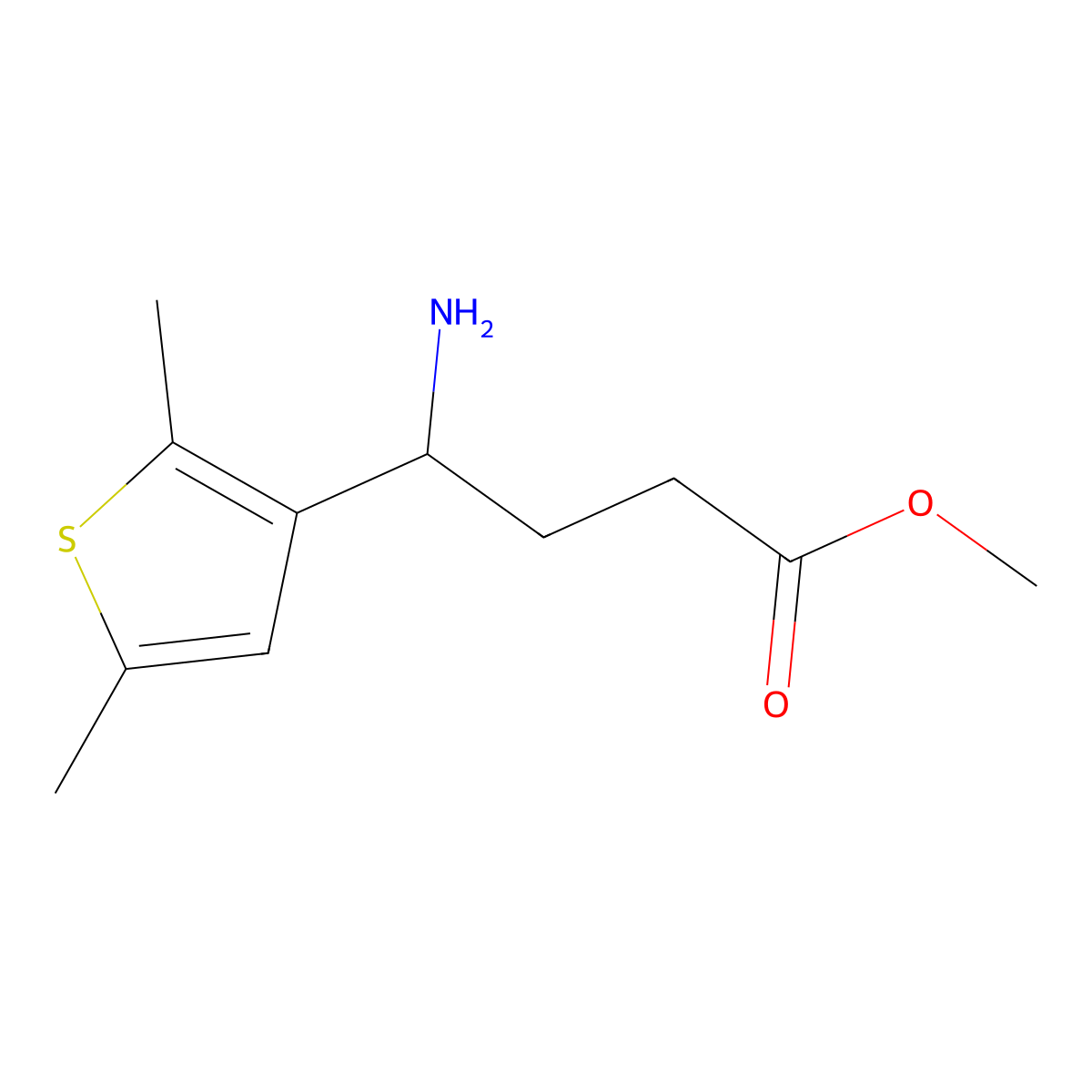 Methyl 4-amino-4-(2,5-dimethylthiophen-3-yl)butanoate molecular structure, CAS 1183980-57-5