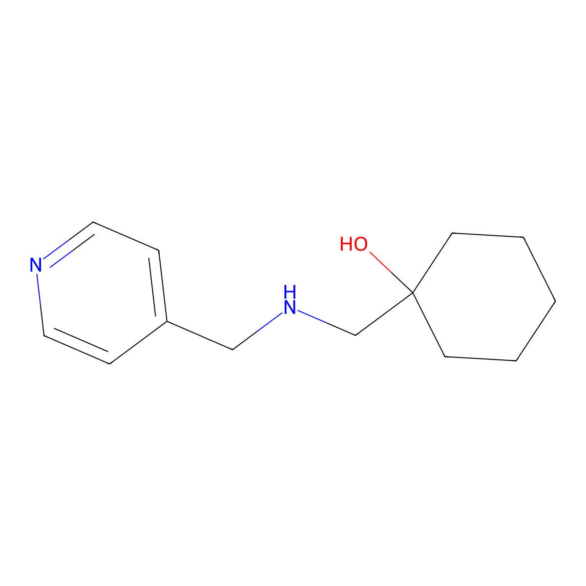 1-({[(Pyridin-4-yl)methyl]amino}methyl)cyclohexan-1-ol molecular structure, CAS 1183984-36-2