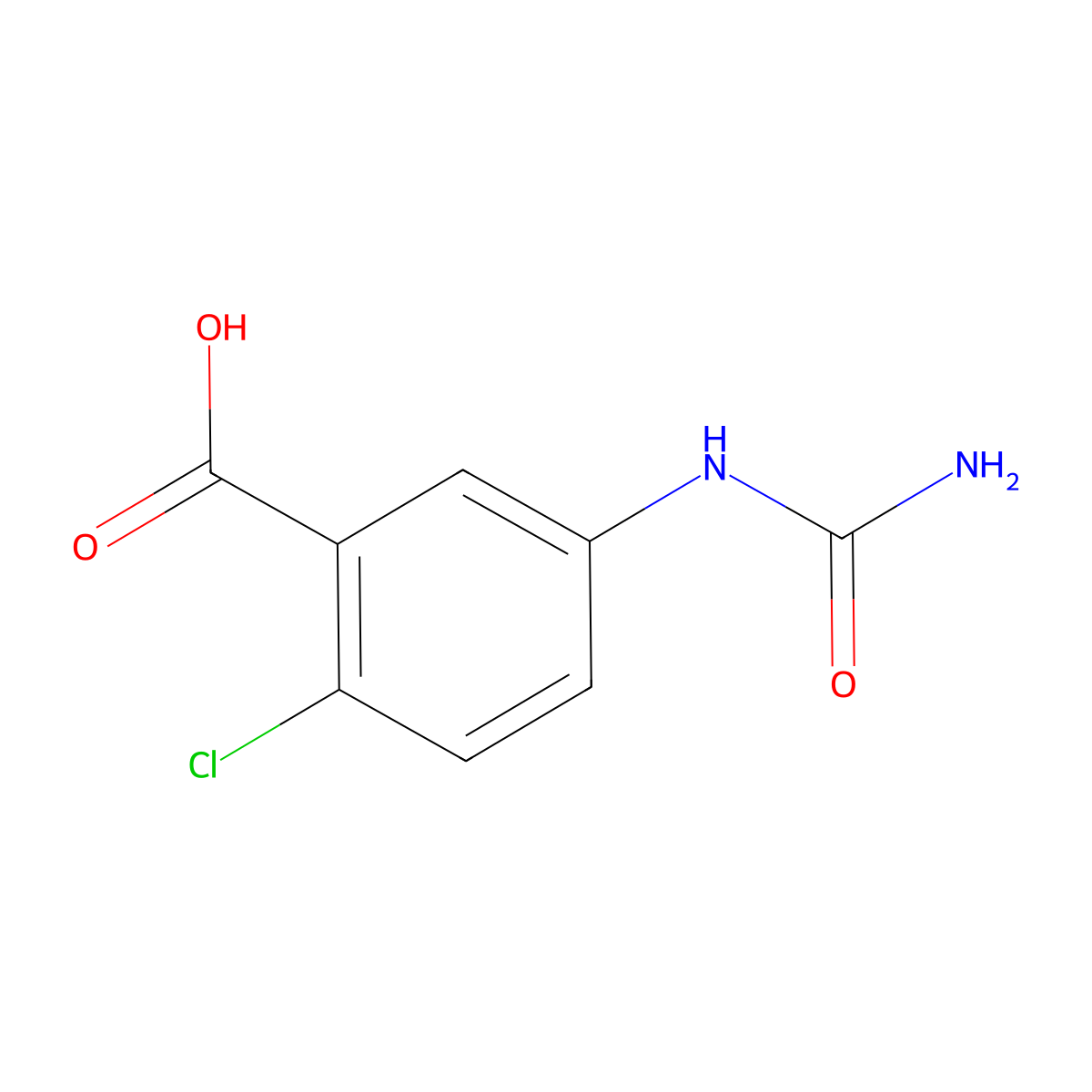 5-(Carbamoylamino)-2-chlorobenzoic acid molecular structure, CAS 1183985-90-1
