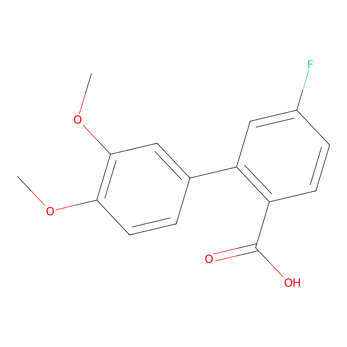 2-(3,4-Dimethoxyphenyl)-4-fluorobenzoic acid molecular structure, CAS 1183986-08-4