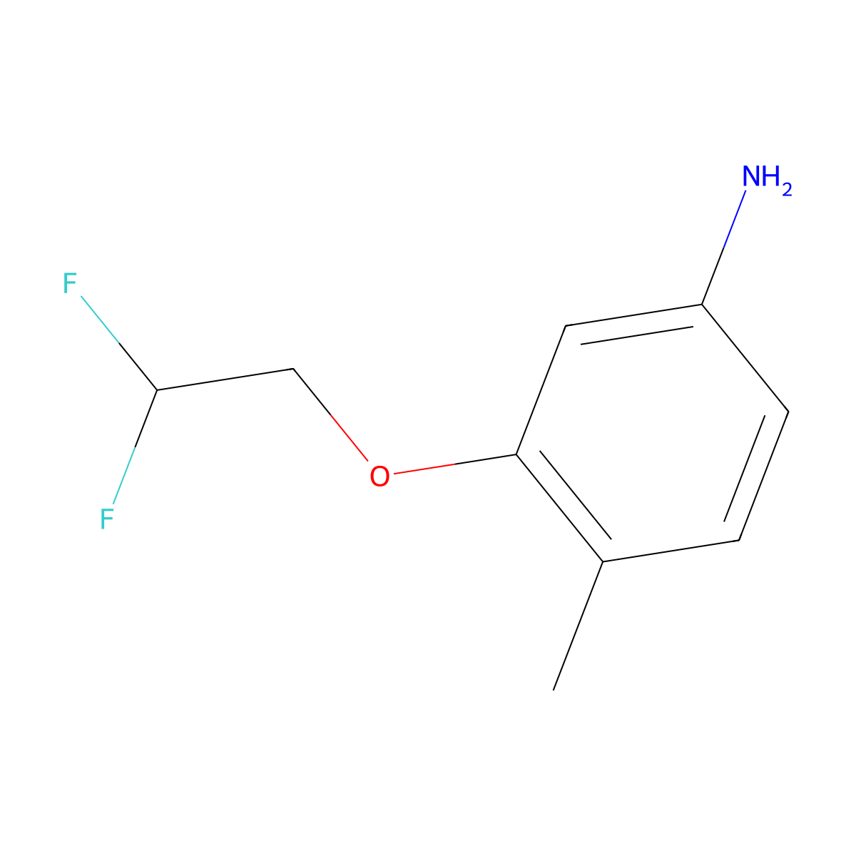 3-(2,2-Difluoroethoxy)-4-methylaniline molecular structure, CAS 1183987-08-7