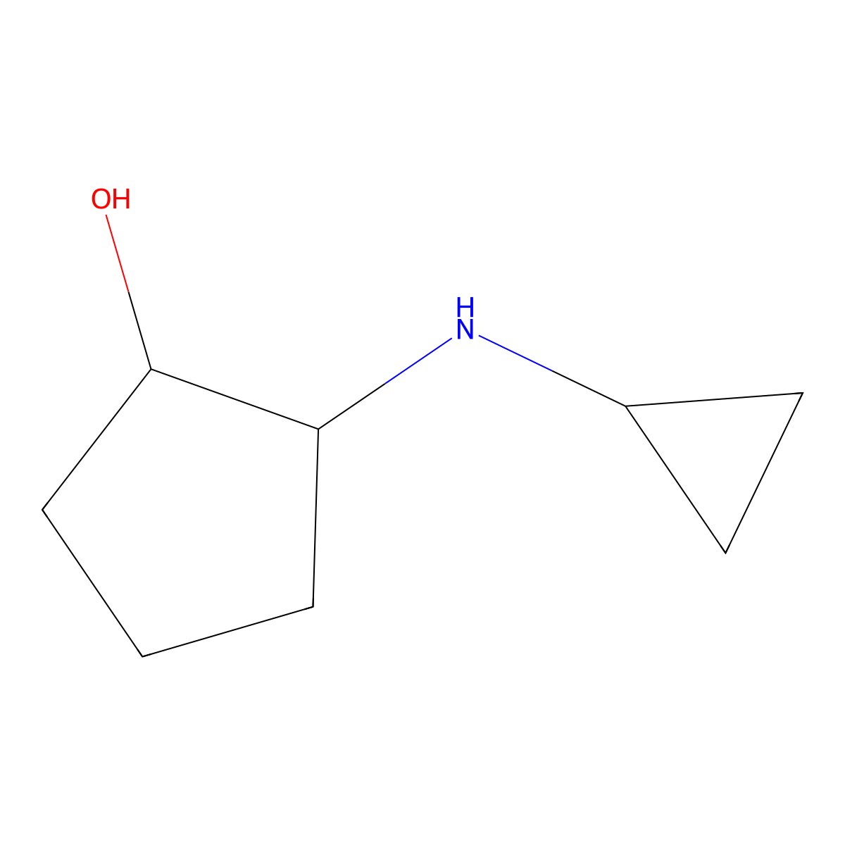 2-(Cyclopropylamino)cyclopentan-1-ol molecular structure, CAS 1183989-05-0