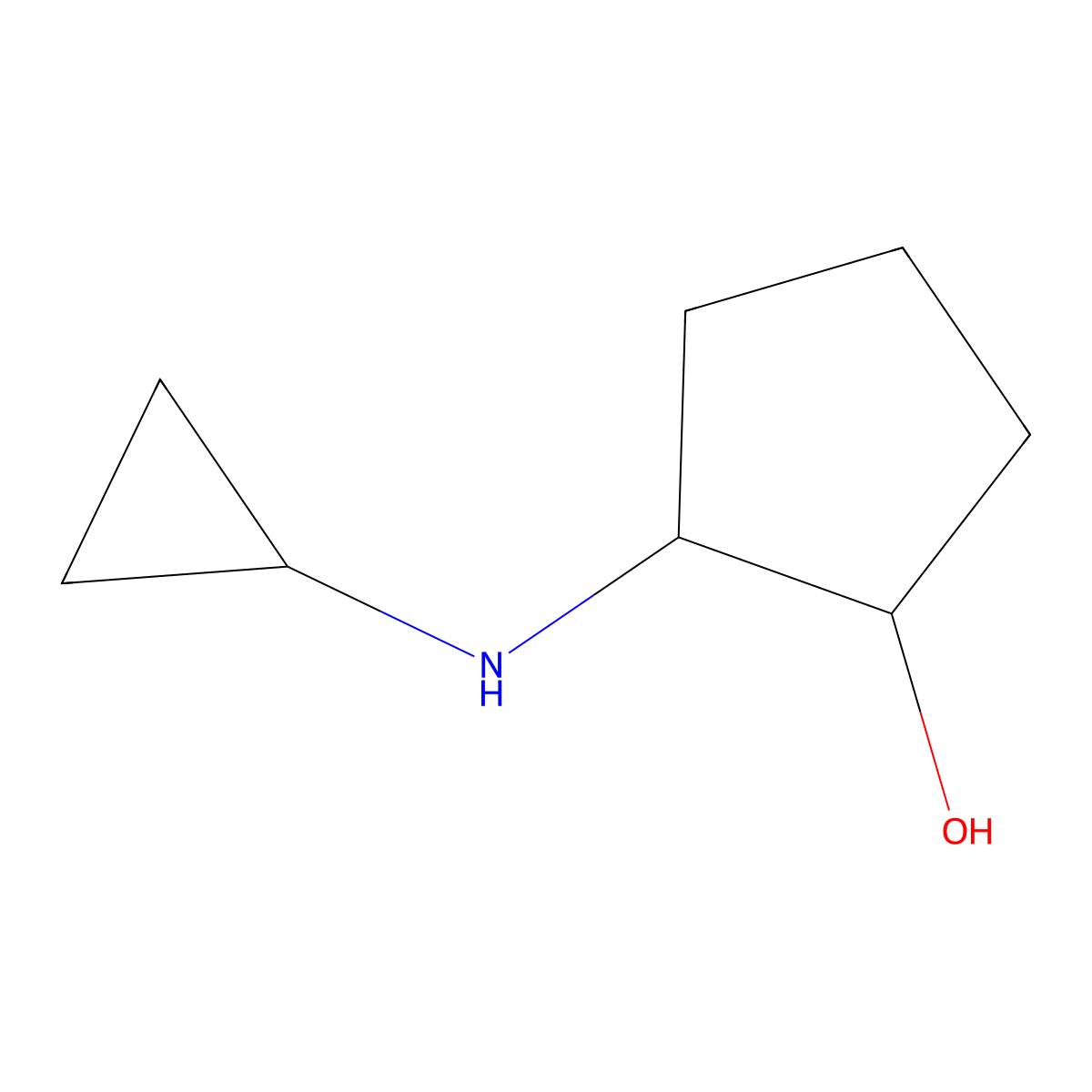 2-(Cyclopropylamino)cyclopentan-1-ol molecular structure, CAS 1183989-05-0