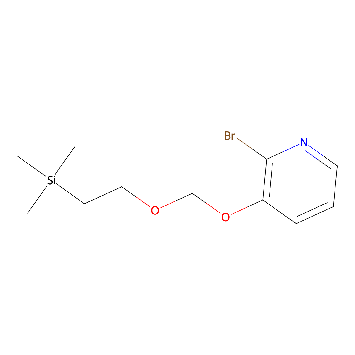 Pyridine, 2-bromo-3-[[2-(trimethylsilyl)ethoxy]methoxy]- molecular structure, CAS 118399-88-5